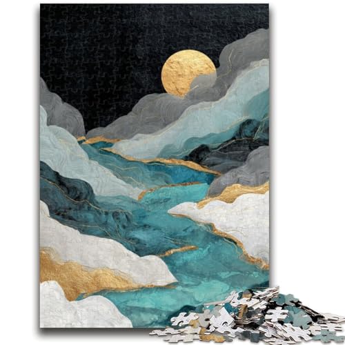 1000-teiliges Puzzle für Teenager, Berge im japanischen Stil, Lernspielzeug, ganze Familie, 50x75cm von LYXIANY