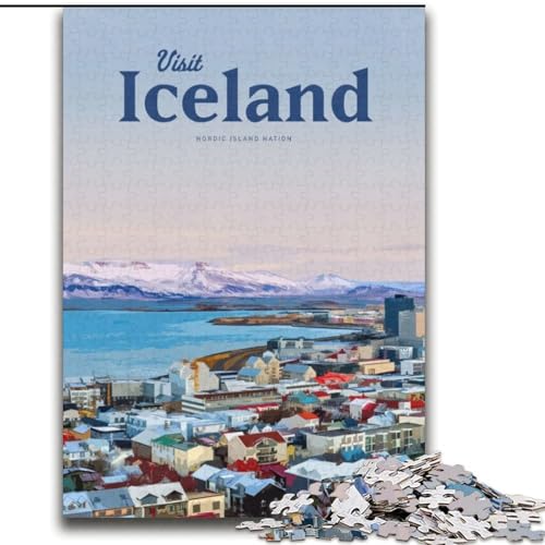 1000-teiliges Puzzle für Teenager, Besuchen Sie Island, Spielzeug, Denkspiel zur Heimdekoration, für Kinder ab 14 Jahren (38x52cm),1000 Teile von LYXIANY