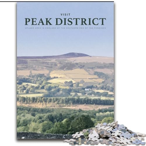 1000-teiliges Puzzle für Teenager, Besuchen Sie den Peak District, Spielzeug, Denkspiel für die Heimdekoration, für Kinder ab 14 Jahren (26x38cm),1000 Teile von LYXIANY