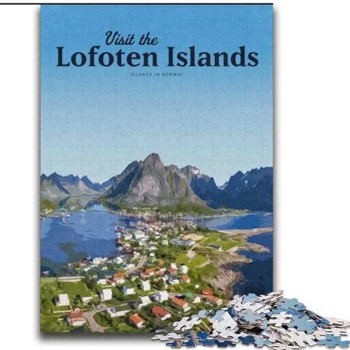 1000-teiliges Puzzle für Teenager, Besuchen Sie die Lofoten, Spielzeug, Denkspiel für die Heimdekoration, für Kinder ab 14 Jahren (38x52cm),1000 Teile von LYXIANY