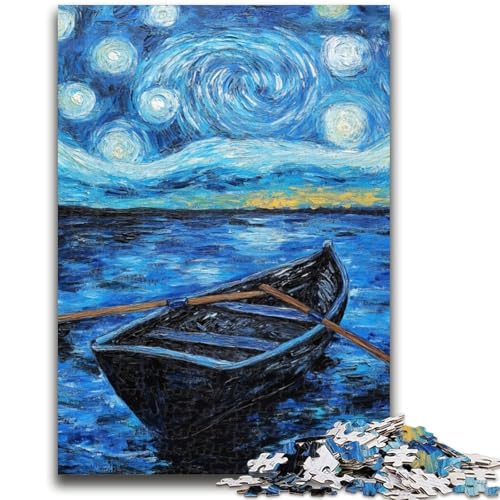 1000-teiliges Puzzle für Teenager, Boot unter dem Nachthimmel, für Kinder ab 14 Jahren, Quizspiel, Spaß bei Aktivitäten zu Hause, Geburtstagsgeschenk, Reisegeschenke, 50x75cm 1000-teiliges Puzzle für Teenager, Boot unter dem Nachthimmel, für Kinder ab 14 Jahren, Quizspiel, Spaß bei Aktivitäten zu Hause, Geburtstagsgeschenk, Reisegeschenke, 50x75cm von LYXIANY