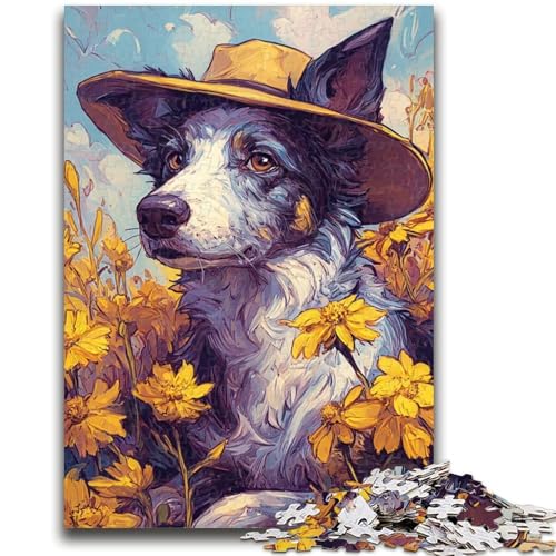 1000-teiliges Puzzle für Teenager, Cowgirl-Hund in Wildblumen, Lernspiele, Wanddekoration, einzigartige Geburtstags, 26x38cm 1000-teiliges Puzzle für Teenager, Cowgirl-Hund in Wildblumen, Lernspiele, Wanddekoration, einzigartige Geburtstags, 26x38cm von LYXIANY