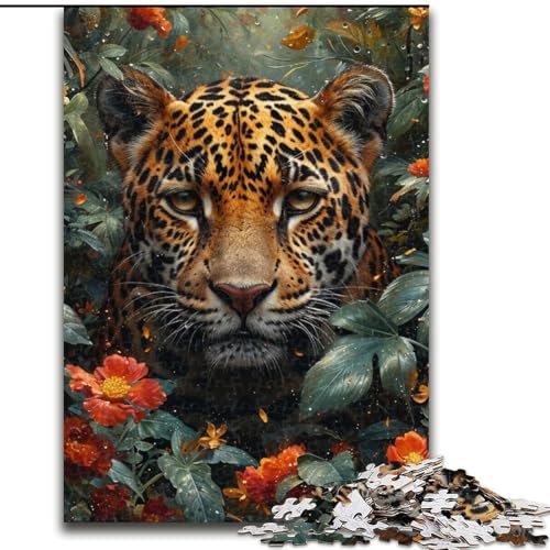 1000-teiliges Puzzle für Teenager, Dschungelleopard, Spielzeug, Lernspiele, Stressabbau, tolle Geschenke und Spielzeuge (Größe 50x75cm) von LYXIANY