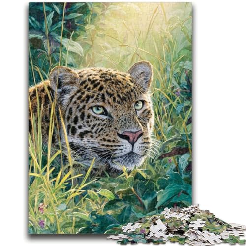 1000-teiliges Puzzle für Teenager, Dschungelleopard, ab 14 Jahren, Quizspiel, Spaß für zu Hause, Aktivitäten, Geburtstagsgeschenk, Reisegeschenke, 26x38cm 1000-teiliges Puzzle für Teenager, Dschungelleopard, ab 14 Jahren, Quizspiel, Spaß für zu Hause, Aktivitäten, Geburtstagsgeschenk, Reisegeschenke, 26x38cm von LYXIANY