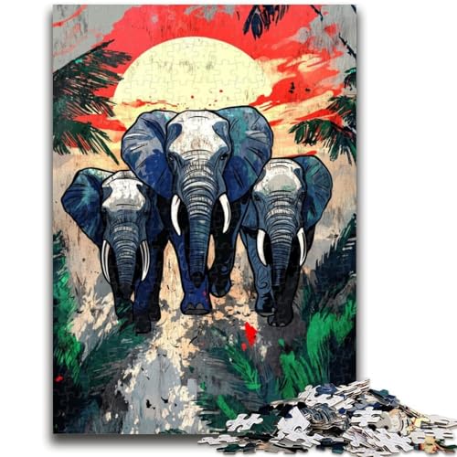 1000-teiliges Puzzle für Teenager, Elefant, ab 14 Jahren, Quizspiel, Spaß für zu Hause, Aktivitäten, Geburtstagsgeschenk, Reisegeschenke, 50x75cm 1000-teiliges Puzzle für Teenager, Elefant, ab 14 Jahren, Quizspiel, Spaß für zu Hause, Aktivitäten, Geburtstagsgeschenk, Reisegeschenke, 50x75cm von LYXIANY