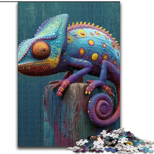 1000-teiliges Puzzle für Teenager, Farbchamäleon, Spielzeug, Lernspiele, Stressabbau, tolle Geschenke und Spielzeuge (Größe 50x75cm) von LYXIANY