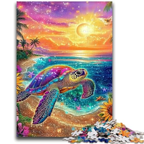 1000-teiliges Puzzle für Teenager, Farbschildkröte, Lernspielzeug, einzigartige Heimdekoration und Geschenke für Kinder ab 14 Jahren, 26x38cm von LYXIANY