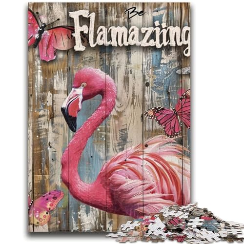 1000-teiliges Puzzle für Teenager, Flamingo-Ölgemälde, anspruchsvoll zu vervollständigen, Aber lustig und humorvoll, Geburtstagsgeschenk, Geschenke, Wandkunst, 26x38cm 1000-teiliges Puzzle für Teenager, Flamingo-Ölgemälde, anspruchsvoll zu vervollständigen, Aber lustig und humorvoll, Geburtstagsgeschenk, Geschenke, Wandkunst, 26x38cm von LYXIANY