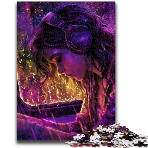 1000-teiliges Puzzle für Teenager, Frau hört Musik, für 14+, einzigartiges Herausforderungsspiel, Familienspiele, Weihnachts- und Geburtstagsgeschenke, 50x75cm 1000-teiliges Puzzle für Teenager, Frau hört Musik, für 14+, einzigartiges Herausforderungsspiel, Familienspiele, Weihnachts- und Geburtstagsgeschenke, 50x75cm von LYXIANY