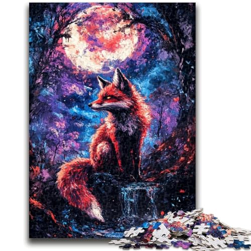 1000-teiliges Puzzle für Teenager, Fuchs unter dem Mond, für Kinder ab 14 Jahren, Quizspiel, Spaß bei Aktivitäten zu Hause, Geburtstagsgeschenk, Reisegeschenke, 50x75cm von LYXIANY