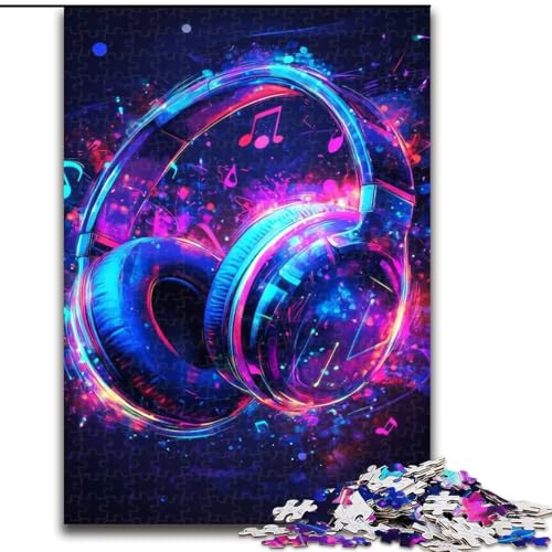 1000-teiliges Puzzle für Teenager, Galaxy-Kopfhörer, anspruchsvolles Spielspielzeug, Wanddekoration, einzigartige Geburtstags (Größe 50x75cm) von LYXIANY