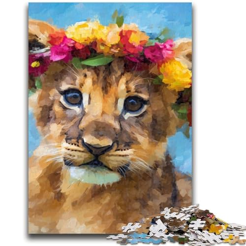 1000-teiliges Puzzle für Teenager, Geschenke, Löwe, Babyspielzeug, Lernspiele, Stressabbau, geeignet für die Schreibtischdekoration, 26x38cm von LYXIANY