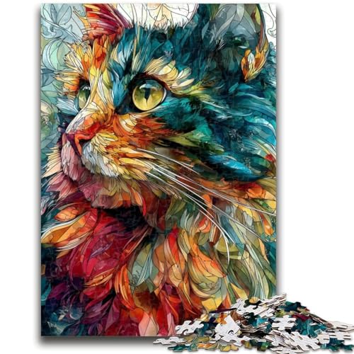 1000-teiliges Puzzle für Teenager, Geschenke, Malen, Katze, Lernspiele, Heimdekoration, Künstlersammlung, Bildende Kunst, 26x38cm von LYXIANY