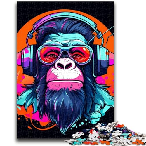 1000-teiliges Puzzle für Teenager, Geschenke, Monkey DJ, Musikspielzeug, Lernspiele, Stressabbau, geeignet für die Schreibtischdekoration, 26x38cm von LYXIANY