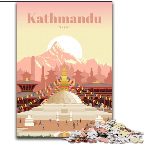 1000-teiliges Puzzle für Teenager, Geschenke, Reise nach Kathmandu, für 14+, anspruchsvolles Spiel als Geschenk für die ganze Familie und Freunde, 26x38cm 1000-teiliges Puzzle für Teenager, Geschenke, Reise nach Kathmandu, für 14+, anspruchsvolles Spiel als Geschenk für die ganze Familie und Freunde, 26x38cm von LYXIANY