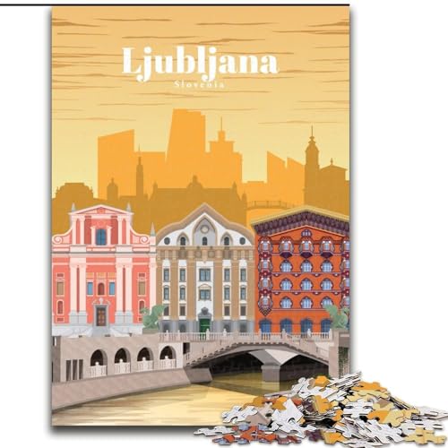 1000-teiliges Puzzle für Teenager, Geschenke, Reise nach Ljubljana, für 14+, anspruchsvolles Spiel als Geschenk für die ganze Familie und Freunde, 50x75cm 1000-teiliges Puzzle für Teenager, Geschenke, Reise nach Ljubljana, für 14+, anspruchsvolles Spiel als Geschenk für die ganze Familie und Freunde, 50x75cm von LYXIANY
