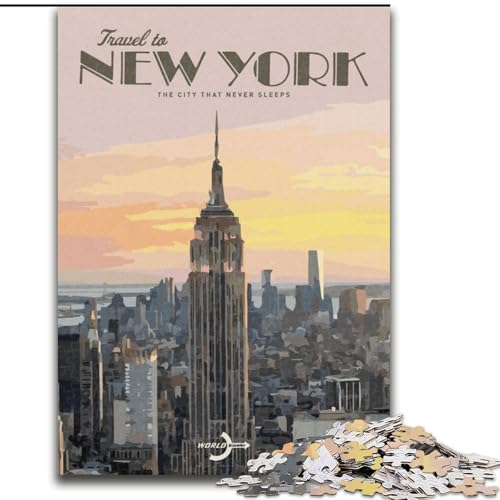1000-teiliges Puzzle für Teenager, Geschenke, Reise nach New York, für 14+, anspruchsvolles Spiel als Geschenk für die ganze Familie und Freunde, 50x75cm 1000-teiliges Puzzle für Teenager, Geschenke, Reise nach New York, für 14+, anspruchsvolles Spiel als Geschenk für die ganze Familie und Freunde, 50x75cm von LYXIANY