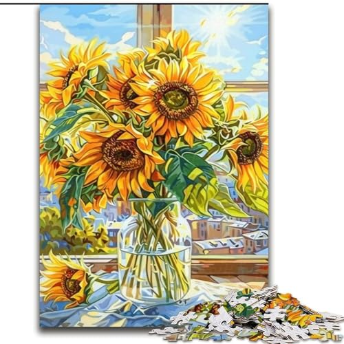 1000-teiliges Puzzle für Teenager, Geschenke, Rosen- und Sonnenblumenkunst, Spielzeug, Lernspiele, Stressabbau, Stärkung der Liebe zwischen Paaren (Größe 50x75cm) von LYXIANY
