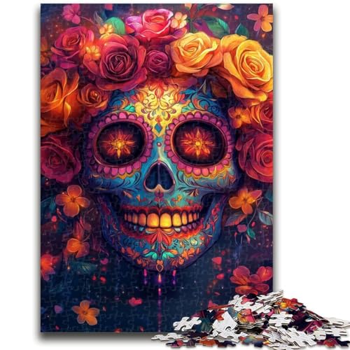 1000-teiliges Puzzle für Teenager, Geschenke, Rosenschädel, Lernspiele, Heimdekoration, ganze Familie, 50x75cm von LYXIANY