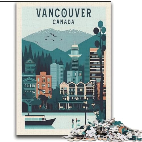 1000-teiliges Puzzle für Teenager, Geschenke, Vancouver, Kanada-Reise, für 14+, anspruchsvolles Spiel als Geschenk für die ganze Familie und Freunde, 75x100cm von LYXIANY