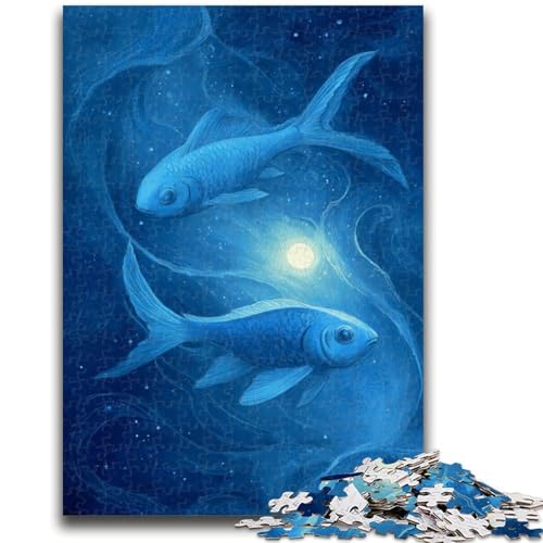 1000-teiliges Puzzle für Teenager, Geschenke, Yin-Yang-Fisch, Stressabbau, schwierige Herausforderung, stärkt die Liebe zwischen Paaren, 50x75cm von LYXIANY