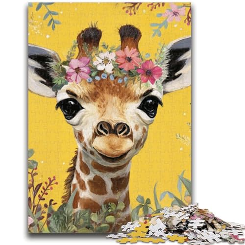1000-teiliges Puzzle für Teenager, Giraffen-Ölgemälde, Lernspielzeug, Spaß bei Aktivitäten zu Hause, Geburtstagsgeschenk, Reisegeschenke, 50x75cm von LYXIANY