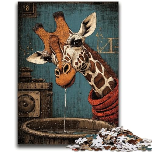 1000-teiliges Puzzle für Teenager, Giraffenkunst, anspruchsvolles Spiel und Familienspiel, Lernspiel für Geburtstag, Weihnachten, 50x75cm von LYXIANY