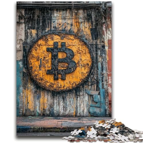 1000-teiliges Puzzle für Teenager, Graffiti, Bitcoin, für Kinder ab 14 Jahren, Quizspiel, Spaß bei Aktivitäten zu Hause, Geburtstagsgeschenk, Reisegeschenke, 26x38cm von LYXIANY