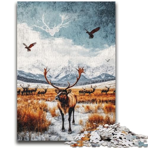 1000-teiliges Puzzle für Teenager, Hirsch, ab 14 Jahren, Quizspiel, Spaß für zu Hause, Aktivitäten, Geburtstagsgeschenk, Reisegeschenke, 50x75cm von LYXIANY