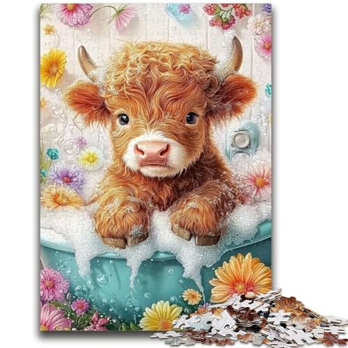1000-teiliges Puzzle für Teenager, Hochlandkuh, ab 14 Jahren, Quizspiel, Spaß für zu Hause, Aktivitäten, Geburtstagsgeschenk, Reisegeschenke, 50x75cm 1000-teiliges Puzzle für Teenager, Hochlandkuh, ab 14 Jahren, Quizspiel, Spaß für zu Hause, Aktivitäten, Geburtstagsgeschenk, Reisegeschenke, 50x75cm von LYXIANY