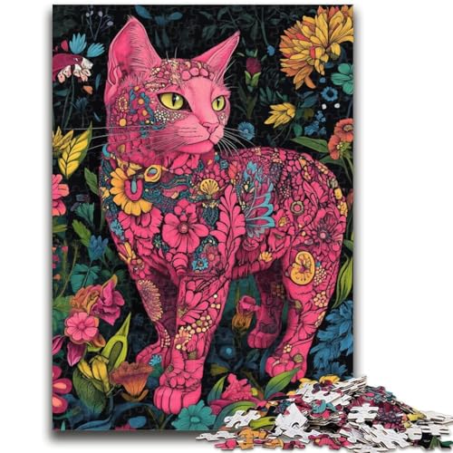 1000-teiliges Puzzle für Teenager, Katzenkunst, anspruchsvolles Spiel und Familienspiel, Lernspiel für Geburtstag, Weihnachten, 50x75cm von LYXIANY