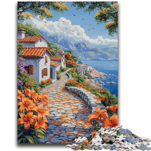 1000-teiliges Puzzle für Teenager, Küstenstadt, ab 14 Jahren, Quizspiel, Spaß für zu Hause, Aktivitäten, Geburtstagsgeschenk, Reisegeschenke, 50x75cm von LYXIANY