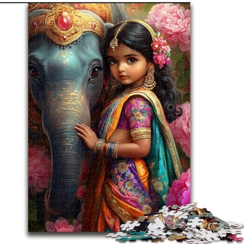 1000-teiliges Puzzle für Teenager, Mädchen und Elefant, Lernspielzeug, einzigartige Geburtstags- und Geschenkideen für Kinder ab 14 Jahren (Größe 50x75cm) von LYXIANY