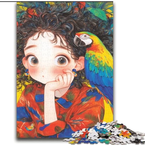 1000-teiliges Puzzle für Teenager, Mädchen und Papagei, lehrreich ganze Familie, 38x52cm 1000-teiliges Puzzle für Teenager, Mädchen und Papagei, lehrreich ganze Familie, 38x52cm von LYXIANY