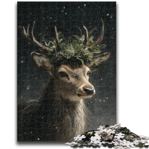1000-teiliges Puzzle für Teenager, Ölgemälde mit Hirschen, Lernspielzeug, Spaß bei Aktivitäten zu Hause, Geburtstagsgeschenk, Reisegeschenk, 50x75cm von LYXIANY