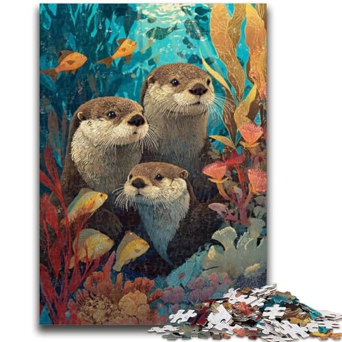 1000-teiliges Puzzle für Teenager, Otter, anspruchsvolles Spiel und Familienspiel, Lernspiel für Geburtstag, Weihnachten, 26x38cm von LYXIANY