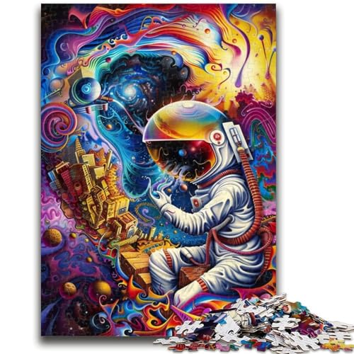 1000-teiliges Puzzle für Teenager, Psychedelischer Astronaut, für Kinder ab 14 Jahren, Quizspiel, Spaß bei Aktivitäten zu Hause, Geburtstagsgeschenk, Reisegeschenke, 26x38cm von LYXIANY