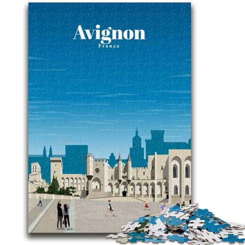 1000-teiliges Puzzle für Teenager, Reise nach Avignon, anspruchsvolles Spiel und Familienspiel, Wanddekoration, einzigartige Geburtstags (Größe 50x75cm) von LYXIANY
