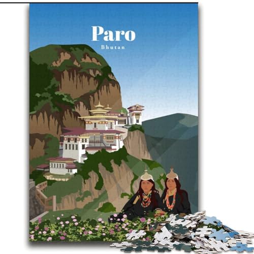 1000-teiliges Puzzle für Teenager, Reise nach Paro, Spielzeug, intellektuelles Spiel zur Heimdekoration, für Kinder ab 14 Jahren (38x52cm),1000 Teile von LYXIANY