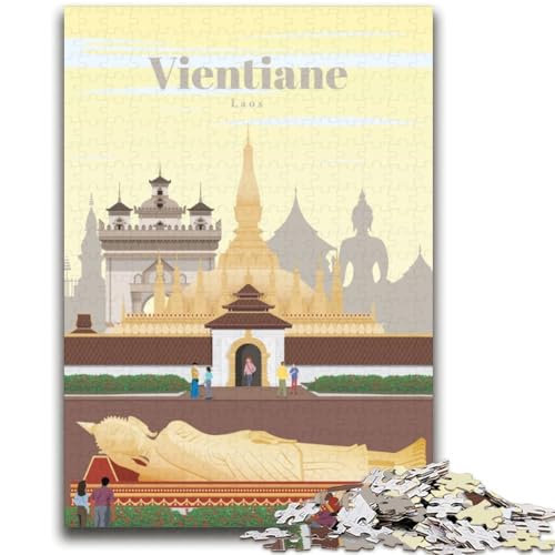 1000-teiliges Puzzle für Teenager, Reise nach Vientiane, anspruchsvolles Spiel und Familienspiel, Wanddekoration, einzigartige Geburtstags (Größe 38x52cm) von LYXIANY