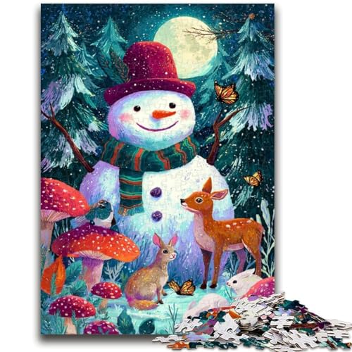 1000-teiliges Puzzle für Teenager, Schneemann, anspruchsvolles Spiel und Familienspiel, Lernspiel für Geburtstag, Weihnachten, 50x75cm von LYXIANY