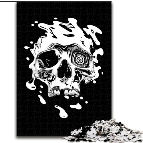 1000-teiliges Puzzle für Teenager, Schwarz-Weiß-Totenkopf, für Lernspiele, Herausforderungen, Spielzeug-Deal als Geschenk für die ganze Familie, 50x75cm von LYXIANY