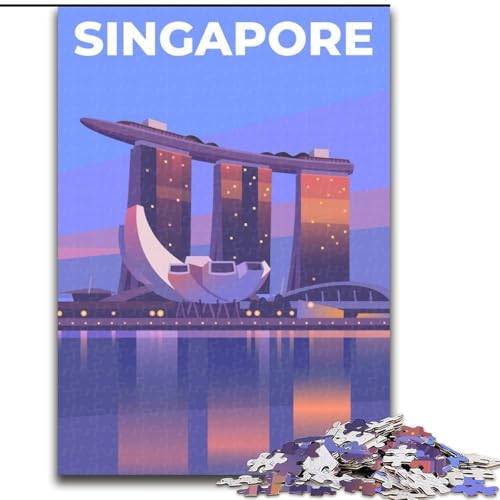 1000-teiliges Puzzle für Teenager, Singapur, geeignet für Personen ab 14 Jahren, Lernspiele, Wichtelgeschenke, 50x75cm von LYXIANY