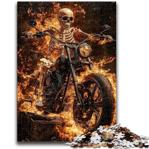 1000-teiliges Puzzle für Teenager, Skelett auf einem Motorrad, Lernspielzeug, ganze Familie, 26x38cm 1000-teiliges Puzzle für Teenager, Skelett auf einem Motorrad, Lernspielzeug, ganze Familie, 26x38cm von LYXIANY