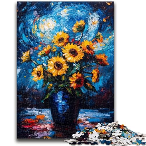1000-teiliges Puzzle für Teenager, Sonnenblumenkunst, anspruchsvolles Spiel und Familienspiel, Lernspiel für Geburtstag, Weihnachten, 26x38cm von LYXIANY