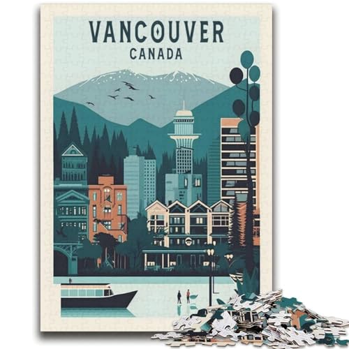 1000-teiliges Puzzle für Teenager, Vancouver, Kanada, Reise, anspruchsvolles Spiel und Familienspiel, Wanddekoration, einzigartige Geburtstags (Größe 38x52cm) von LYXIANY