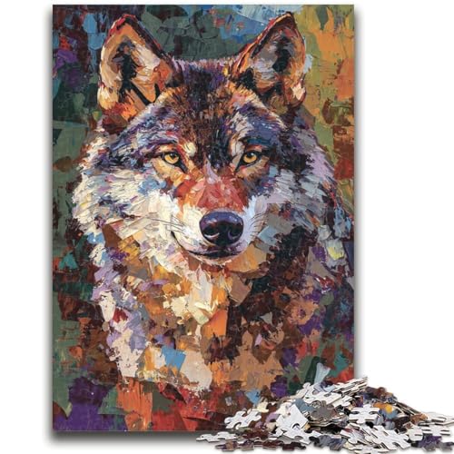 1000-teiliges Puzzle für Teenager, Wolfskunst, anspruchsvolles Spiel und Familienspiel, Lernspiel für Geburtstag, Weihnachten, 50x75cm von LYXIANY