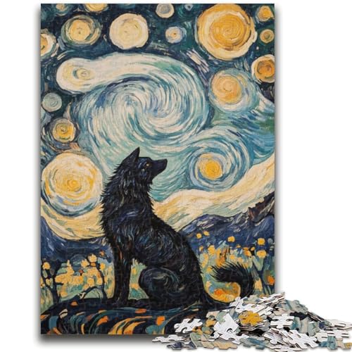 1000-teiliges Puzzle für Teenager, Wolfskunst, anspruchsvolles Spiel und Familienspiel, Lernspiel für Geburtstag, Weihnachten, 50x75cm von LYXIANY