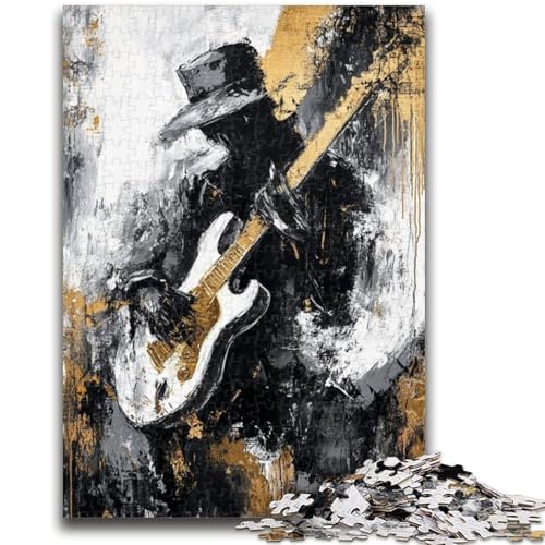 1000-teiliges Puzzle für Teenager, die Gitarre Spielen, Ölgemälde, anspruchsvolles Spiel und Familienspiel, Lernspiel für Geburtstag, Weihnachten, 26x38cm von LYXIANY