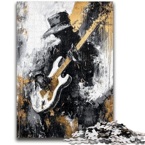 1000-teiliges Puzzle für Teenager, die Gitarre Spielen, Ölgemälde, anspruchsvolles Spiel und Familienspiel, Lernspiel für Geburtstag, Weihnachten, 50x75cm von LYXIANY
